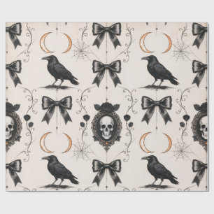Papier Cadeau Halloween gothique sombre vintage