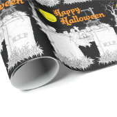 Papier Cadeau halloween graveyard (Coin rond)