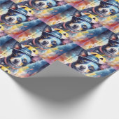 Papier Cadeau Halloween Hélicoptère Bleu Avec La Peur Citrouille (Coin)