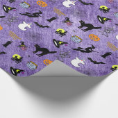 Papier Cadeau Halloween Iconique Motif violet (Coin)