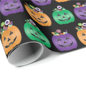 Papier Cadeau Halloween Jack-o'-lantern Candy Pail (Coin rond)