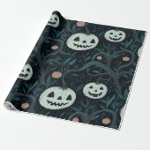 Papier Cadeau Halloween Jack-O''Lanterns éffrayant en forêt (Déroulé)