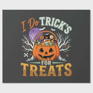 Papier Cadeau Halloween Je Fais des Tours pour des Friandises Ci