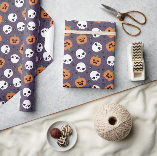 Papier Cadeau Halloween Kawaii Pattern (Artisanat)