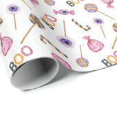 Papier Cadeau Halloween Little boo (Coin rond)