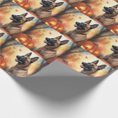 Papier Cadeau Halloween Malinoi Belge Avec Peur Citrouille (Coin)