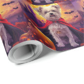 Papier Cadeau Halloween maltaise Vampire Citrouilles effroi (Coin rond)