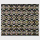 Papier Cadeau Halloween Mandala Fantômes, Citrouilles, chauves-s (Plat)