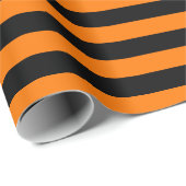 Papier Cadeau Halloween moderne noir orange Anniversaire texte p (Coin rond)