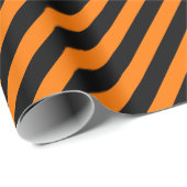 Papier Cadeau Halloween moderne Orange Noir Anniversaire Texte p (Coin rond)