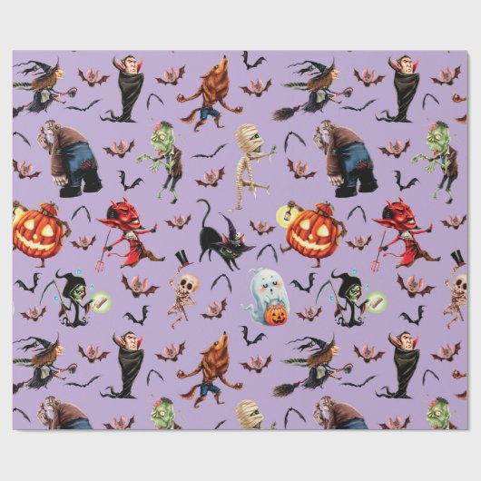 Papier Cadeau Halloween monster (Plat)