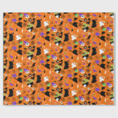 Papier Cadeau Halloween monstre en mélange (Plat)