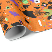 Papier Cadeau Halloween monstre en mélange (Coin rond)