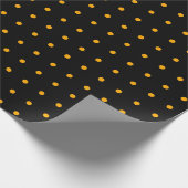 Papier Cadeau Halloween Motif Polka orange noir (Coin)