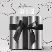 Papier Cadeau Halloween noir et blanc à rayures