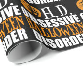 Papier Cadeau Halloween Obsédé Hauné Maison Noire (Coin rond)