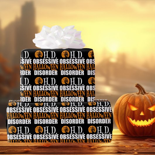 Papier Cadeau Halloween Obsédé Hauné Maison Noire