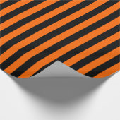 Papier Cadeau Halloween Orange et Black Stripe (Coin)