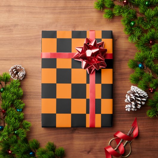 Papier Cadeau Halloween Orange noir Chèques Anniversaire Texte p (Cadeau de vacances)