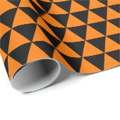 Papier Cadeau Halloween Orange Noir Moderne Anniversaire Texte p (Coin rond)