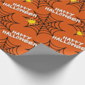 Papier Cadeau Halloween Orange Spider Web (Coin)