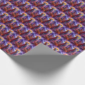 Papier Cadeau Halloween Oriental Blue Chat Vampire Citrouilles e (Coin)