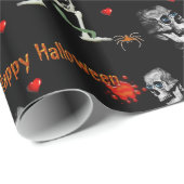 Papier Cadeau Halloween papier enveloppant, Happy Halloween (Coin rond)
