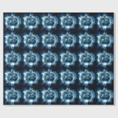 Papier Cadeau Halloween Parti mal bleu Citrouille Horreur (Plat)