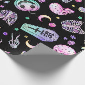 Papier Cadeau Halloween pastel gothique apothecaire et cimetière (Coin)