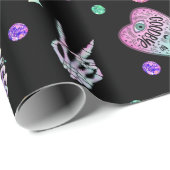 Papier Cadeau Halloween pastel gothique apothecaire et cimetière (Coin rond)