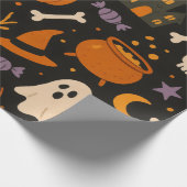 Papier Cadeau Halloween Pattern Wrapping Paper (Coin)