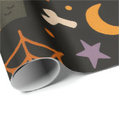 Papier Cadeau Halloween Pattern Wrapping Paper (Coin rond)