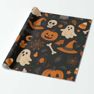 Papier Cadeau Halloween Pattern Wrapping Paper