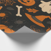 Papier Cadeau Halloween Pattern Wrapping Paper (Coin)