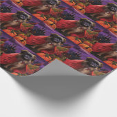 Papier Cadeau Halloween Pekingese Vampire Citrouilles effroi (Coin)