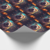 Papier Cadeau Halloween Pitbull avec la peur Citrouille (Coin)