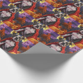 Papier Cadeau Halloween Pitbull Vampire Citrouilles peur (Coin)