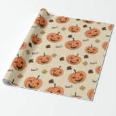 Papier Cadeau Halloween Pumpkin Seamless Pattern (Déroulé)