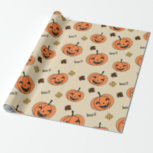 Papier Cadeau Halloween Pumpkin Seamless Pattern