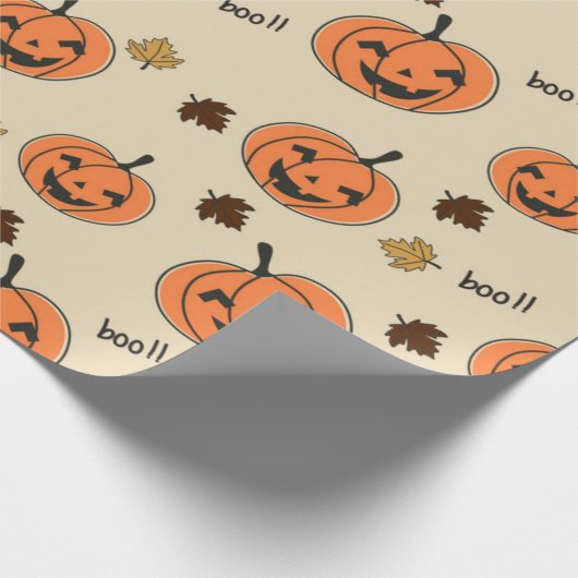 Papier Cadeau Halloween Pumpkin Seamless Pattern (Coin)