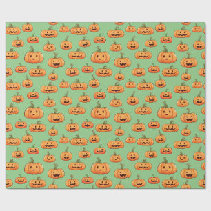 Papier Cadeau Halloween Pumpkin Seamless Pattern