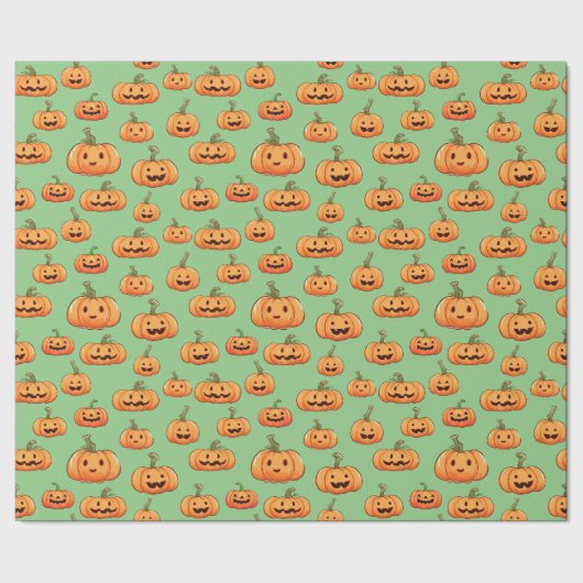 Papier Cadeau Halloween Pumpkin Seamless Pattern (Couture)