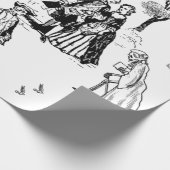 Papier Cadeau halloween rococo baroque squelette toile crâne (Coin)