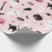 Papier Cadeau Halloween rose (Coin)