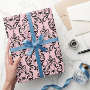 Papier Cadeau Halloween rose et noir
