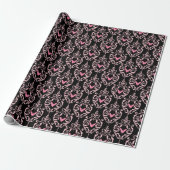 Papier Cadeau Halloween rose et noir (Déroulé)