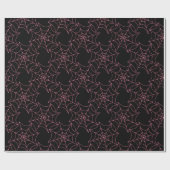 Papier Cadeau Halloween rose et noir (Plat)