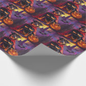 Papier Cadeau Halloween Rottweiler Vampire Citrouilles effroi (Coin)