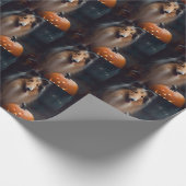 Papier Cadeau Halloween Rough Collie Avec Citrouille effroi (Coin)