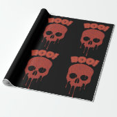 Papier Cadeau Halloween sanglant Boo Skull (Déroulé)